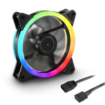 Sharkoon Shark Blades PWM RGB Fan Zwart, 120mm